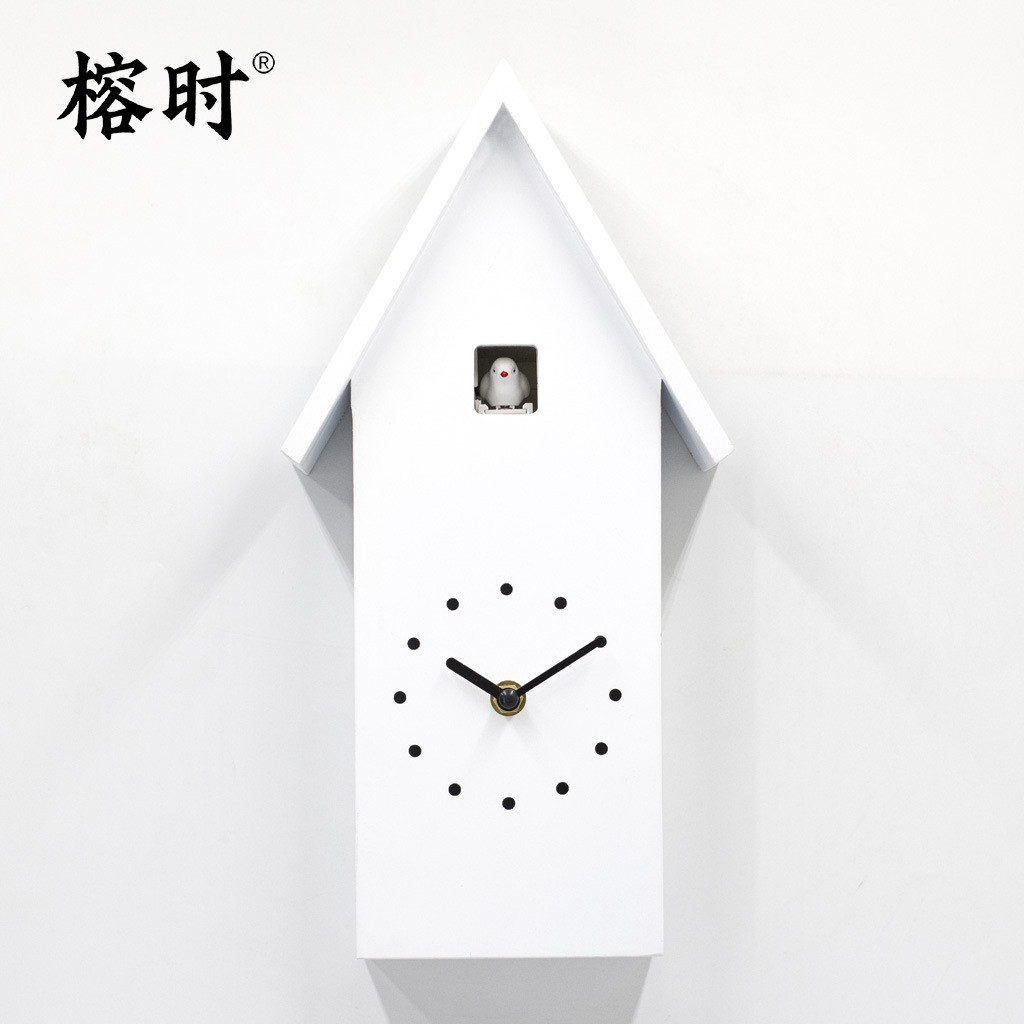 Fengshi MDF ไม้ Cuckoo Bird Cuckoo นาฬิกาเวลาในชั่วโมงนาฬิกาผนังนก Nordic Simple Window Cuckoo นาฬิก