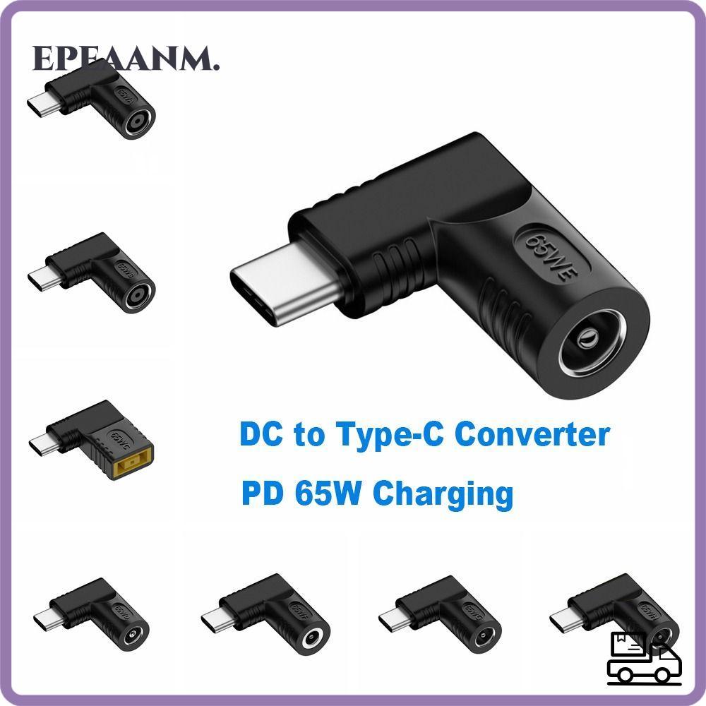 EPEAA DC ถึง Type C Converter Professional 5 V 9 V 12 V 5.5X2.5 7.4X0.9 4.5X0.6 มม.PD 65W สําหรับ //