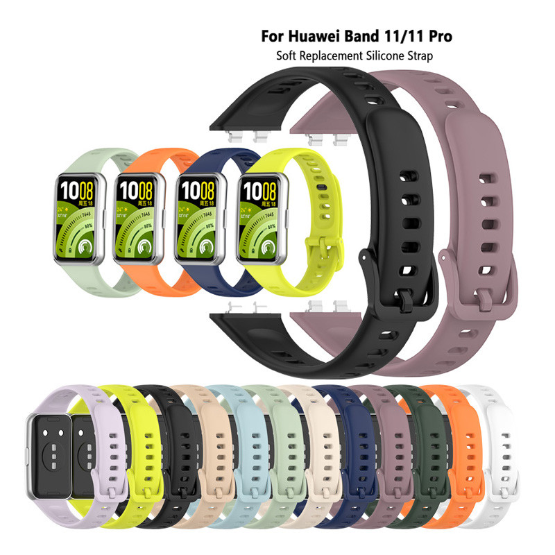สายรัดซิลิโคนกีฬาสำหรับ Huawei Band 11/11 Pro สายรัดข้อมือยางสร้อยข้อมือ
