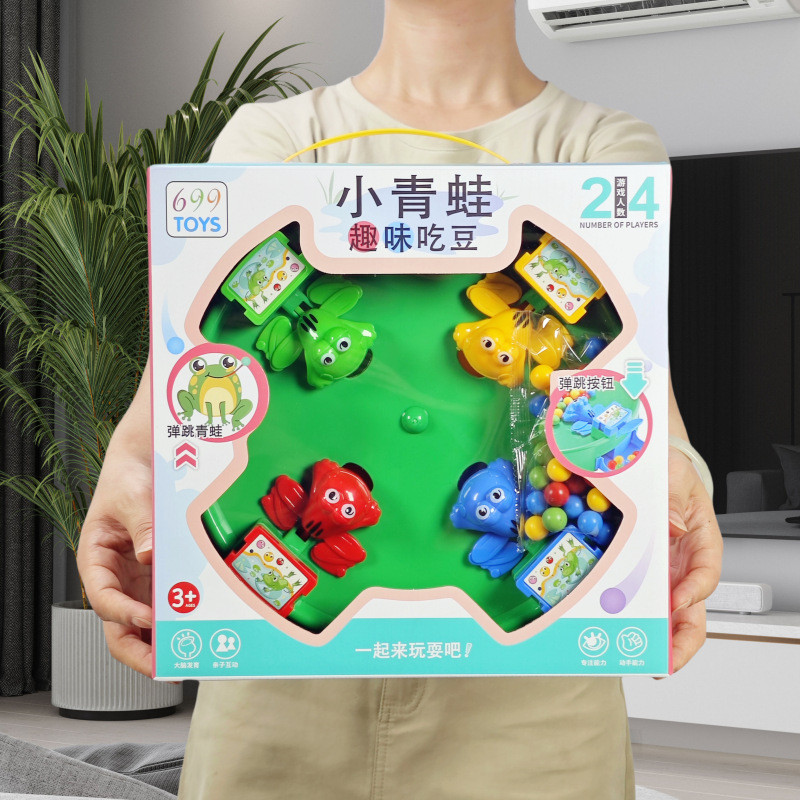 ZY403Children Four Frog Pacman แบบพกพากล่องเกมเด็ก四人青吃豆手提盒装 หูฟังสําหรับเล่นเกมแบบโต้ตอบชุดหูฟังแบบโ