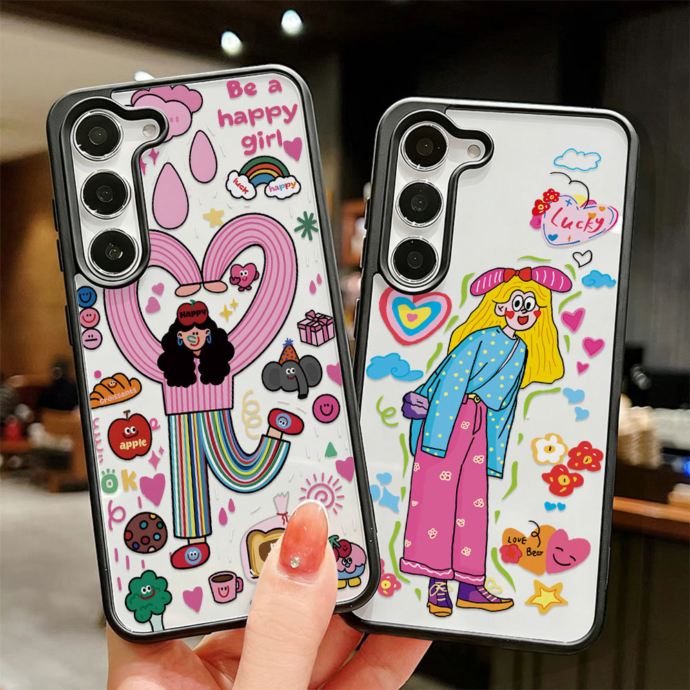 สาวแปลก ๆ เคส For Samsung A57 A37 A07 A17 A16 A06 A05 A36 A55 A15 A54 A56 A35 A34 A25 S26 อะคริลิกฝ้า เคสโทรศัพท์