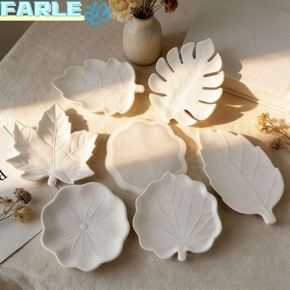 แม่พิมพ์ถาดเก็บของ FARL, DIY แม่พิมพ์ซิลิโคนทําด้วยมือ, Creative รูปร่างผิดปกติเรขาคณิตใบนํากลับมาใช้ใหม่แม่พิมพ์ปูนปลาสเตอร์เดสก์ท็อปตกแต่ง