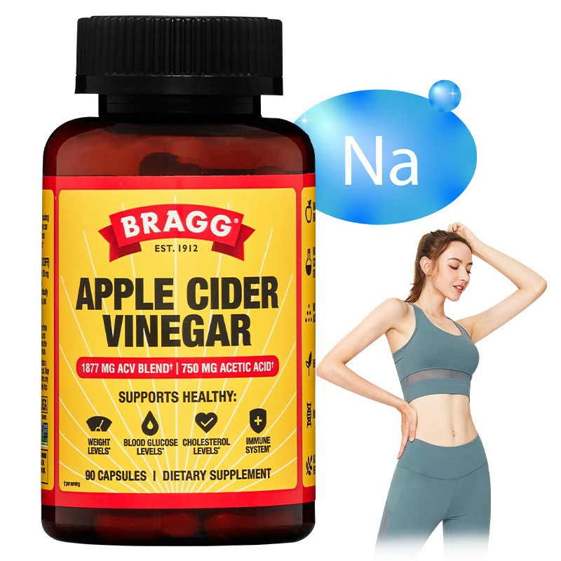 BraggApple Cider Vinegar-750 Mg กรดอะซิติก-Immune และการจัดการน้ําหนักสนับสนุน-สมดุลน้ําตาลในเลือด
