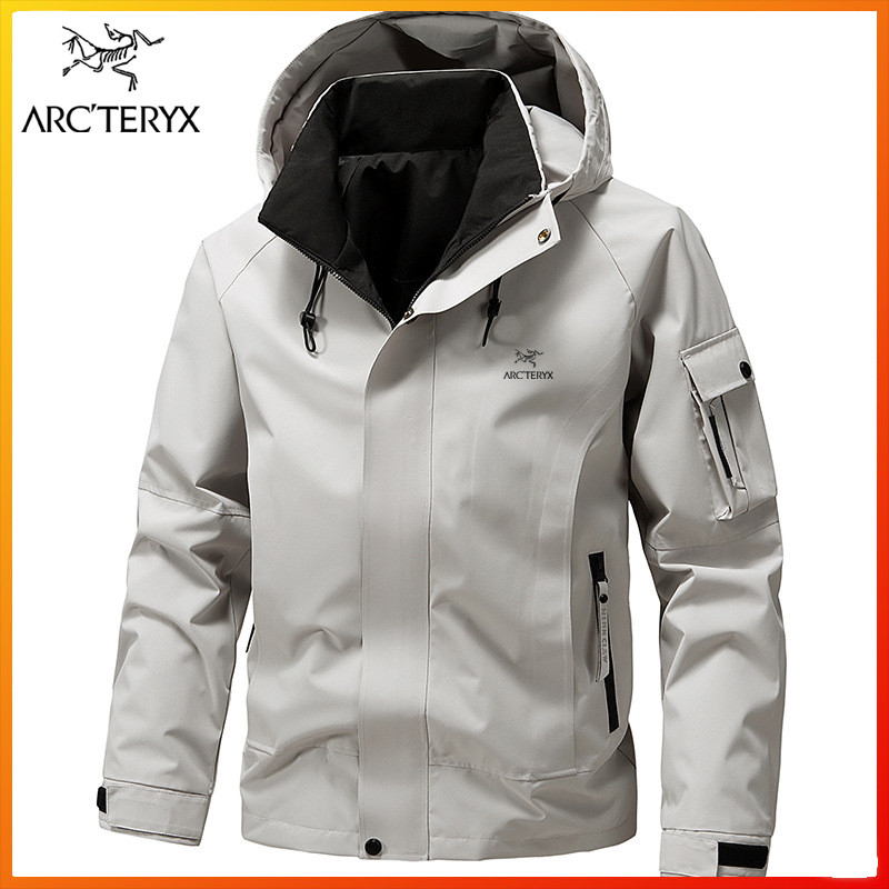 ARCTERYX เสื้อกันฝนและลมสำหรับผู้ชาย มีฮู้ด เหมาะสำหรับการทำงานและสไตล์แฟชั่นในฤดูใบไม้ผลิและฤดูใบไม้ร่วง