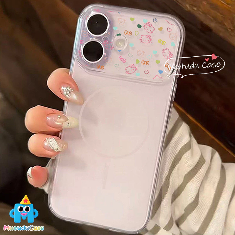 เคสแม่เหล็ก ลายแมวการ์ตูน สำหรับ iPhone 11 12 13 14 15 16 17 Pro Max Plus