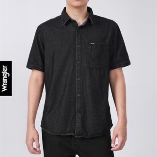 WRANGLER เสื้อเชิ้ตแขนสั้นผู้ชาย รุ่น WR S126MSHSF04 สีดำ