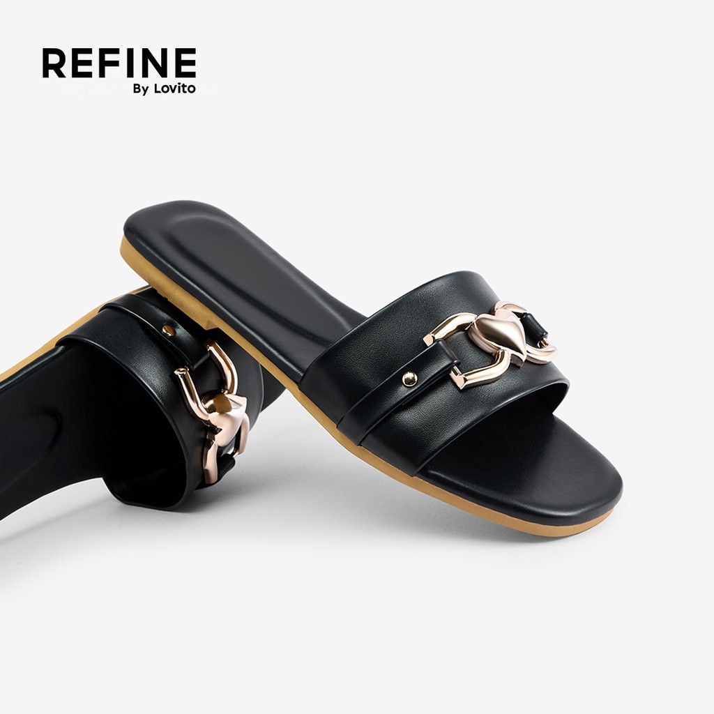 (Refine by Lovito) รองเท้าแตะผู้หญิงแบบลําลอง สวยหรู แบบเรียบ LR28E013 ราคา ถูกที่สุด ดีลบีเคเค แกลเลอรีภาพที่ 3