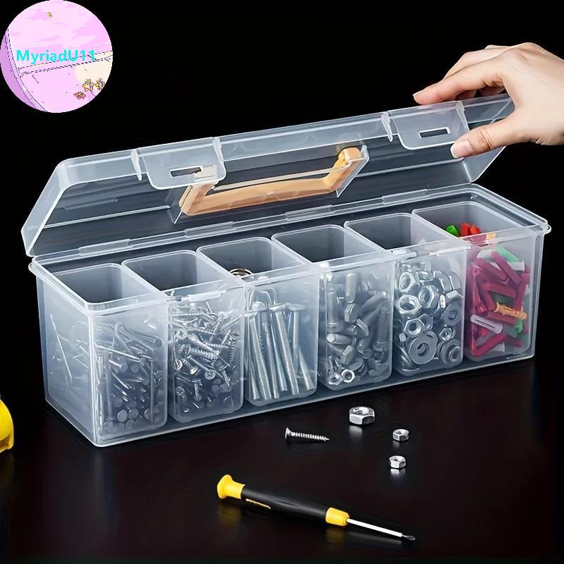 MyriadU ที่ถอดออกได้ Divider เครื่องมือชุด 7 ชิ้น Clearpartmentalized Storage Case สําหรับชิ้นส่วนขนาดเล็ก DIY Craft Workshop ใช้ TH