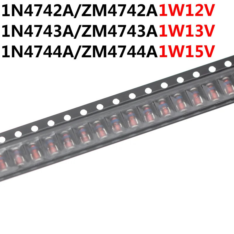 100 pcs 1W ZM4742A 1N4742 12V ZM4743A 1N4743 13V ZM4744A 1N4744 15V LL-41 SMD แรงดันไฟฟ้าไดโอด