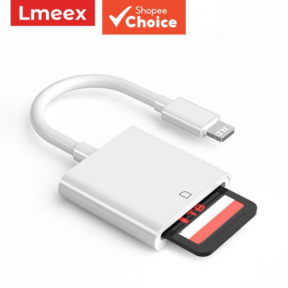 เครื่องอ่านการ์ด OTG Carder พร้อมอะแดปเตอร์เมมโมรี่ SD สําหรับ iPhone 14, 13, 12, 11 Pro Max, Mini, 