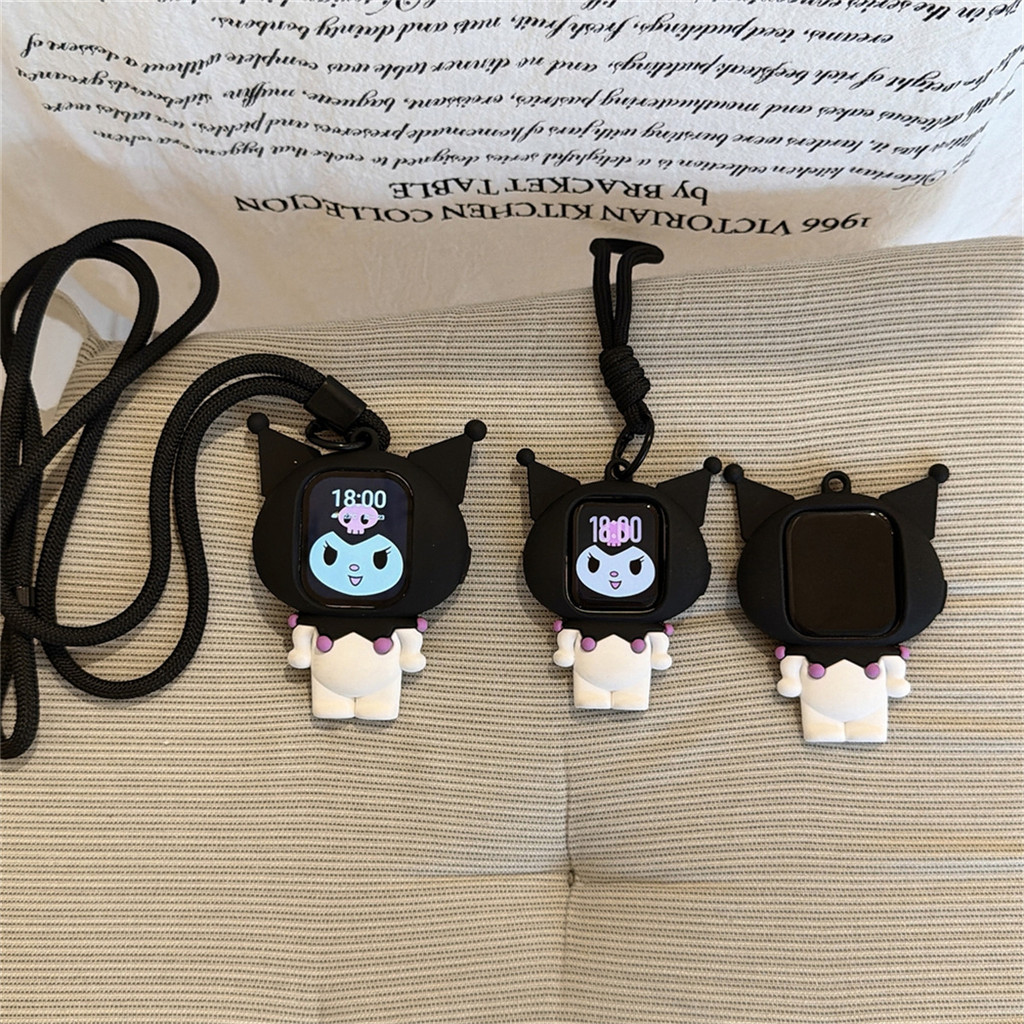 การ์ตูนการ์ตูน Kuromi ซิลิโคนป้องกันกรณีเหมาะสําหรับ iwatch S11 10 9 8 ultra 7 6 5 4 SE 3 2 1 ขนาด 38mm40mm41mm42mm44mm45mm46mm49mm