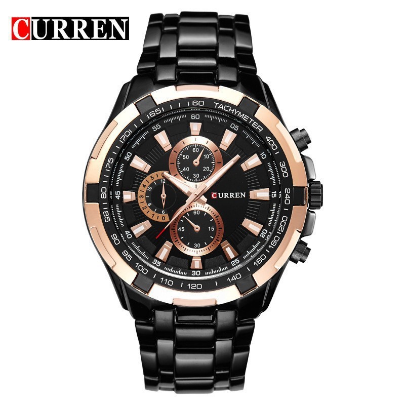CURREN CURREN 823 นาฬิกาผู้ชายสายสแตนเลสนาฬิกาผู้ชายแฟชั่น High-End นาฬิกาควอทซ์กันน้ํา RTKH
