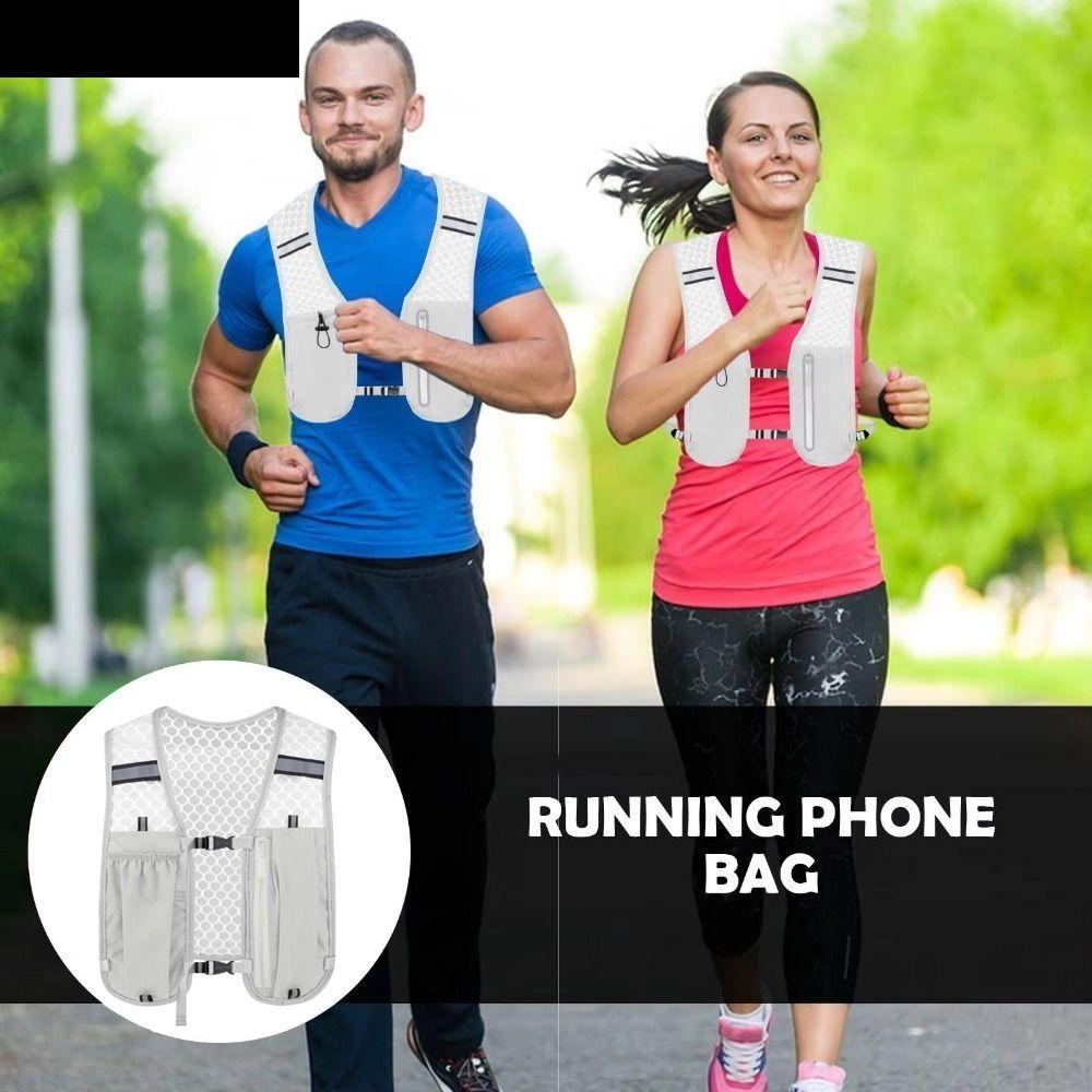 AUBREY1 Running Hydration Vest Bag, Breathable Multifunctional สะท้อนแสง Running Vest Pack, ปรับกันน