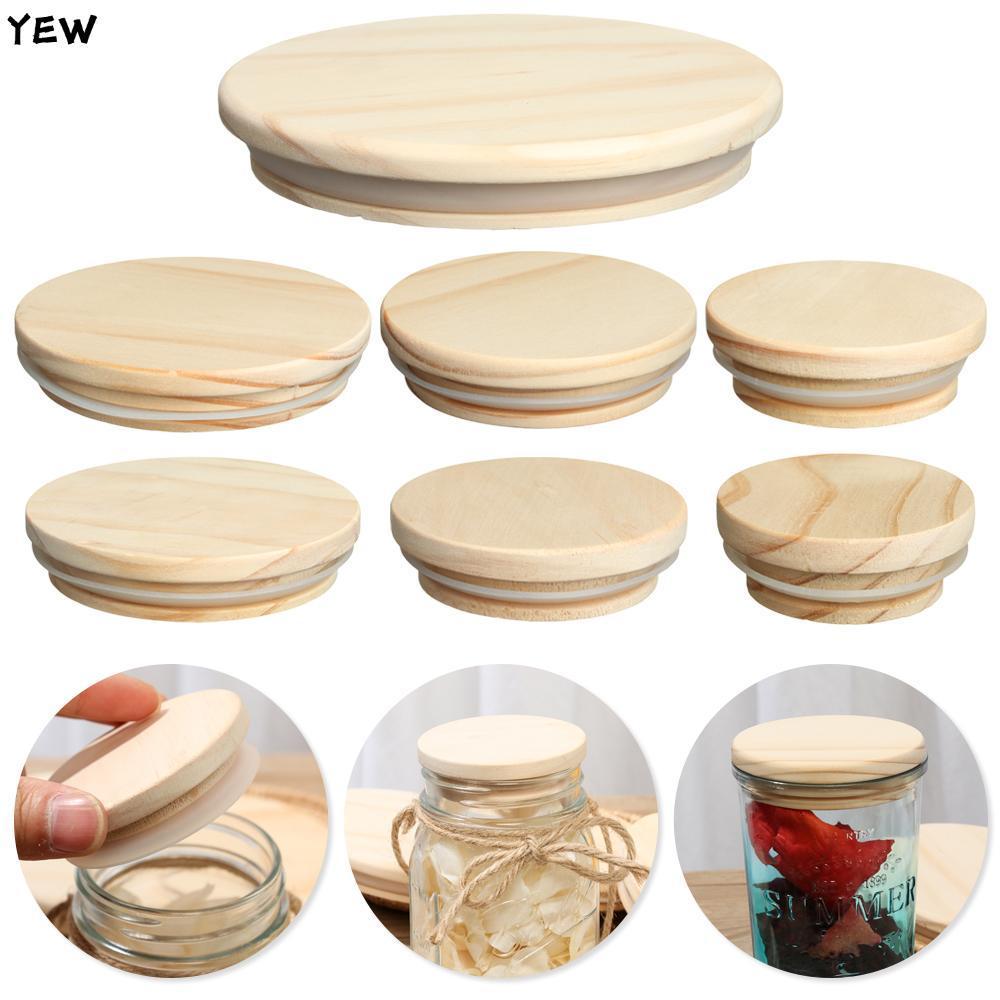 Yew ฝาปิดขวดโหลไม้ ปากกว้าง ใช้ซ้ําได้ หลายขนาด สําหรับห้องครัว – โปรปัง