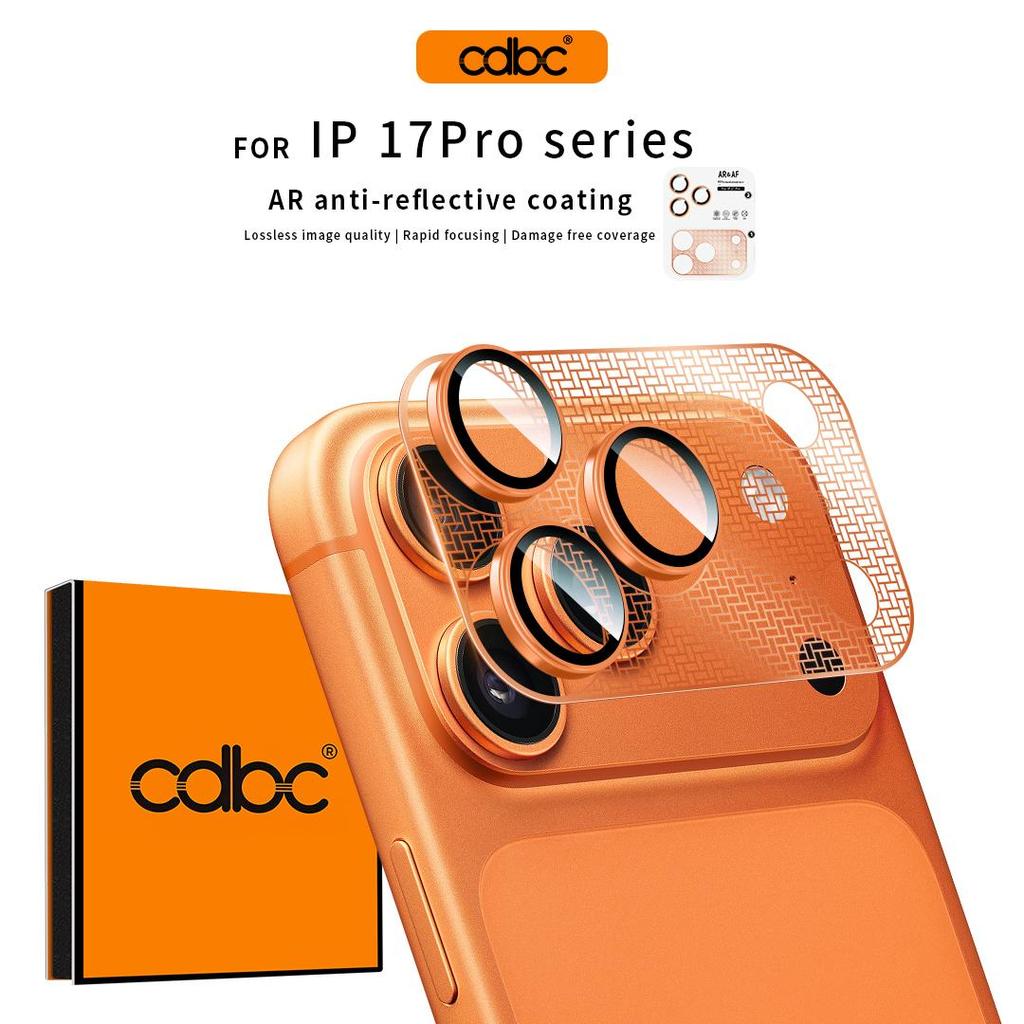 CDBC iPhone 17 Pro Max Cicada Wing ตัวป้องกันเลนส์บางเฉียบ, กระจกนิรภัยโปร่งใสสูง AR&AF, พร้อมเครื่อ