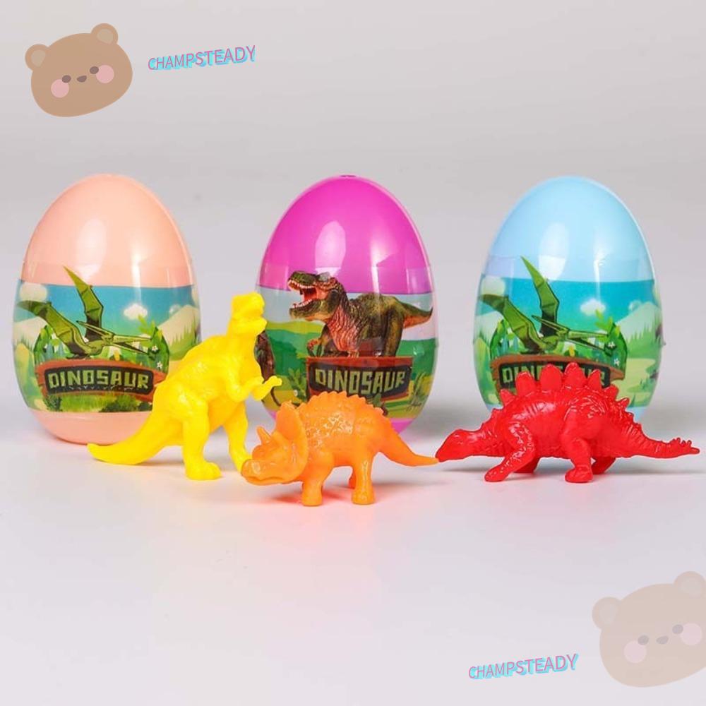 CHAMPSTEADY 5 ชิ้น Twist Egg Box, ของเล่นเพื่อการศึกษา Easter Day Eggs, Novelty Animal Eggs ไดโนเสาร