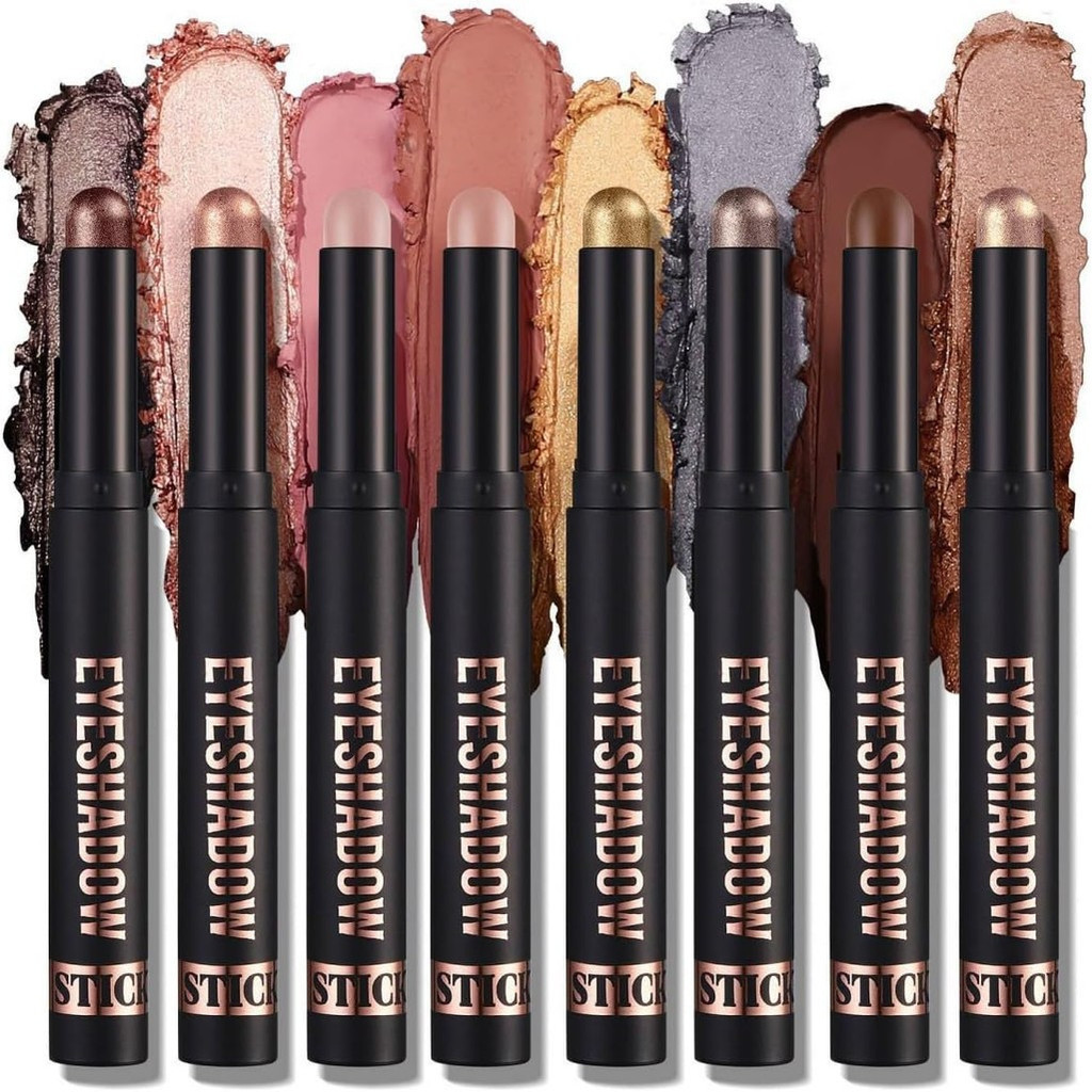 Ofanyia 8 สีอายแชโดว์ Stick ชุด, Shimmer Matte Eye Shadow Crayon Eye Brightener Stick,ooth Texture ครีมอายแชโดว์ปากกา,ยาวนานกันน้ําอายแชโดว์ Oencil ชุดของขวัญสําหรับ