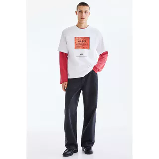 H&M(เอชแอนด์เอ็ม) เสื้อยืดทรงหลวม (Loose Fit T-shirt) ผู้ชาย 0972640_23