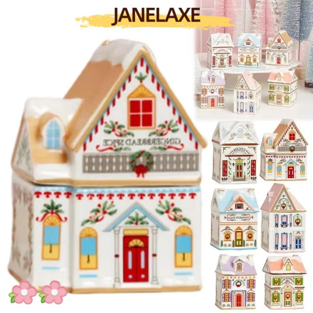 JANELAXE932JN Village ขวดบ้านเครื่องเทศ, การ์ตูนเดสก์ท็อปตกแต่ง House วันหยุด Village Spice House, M