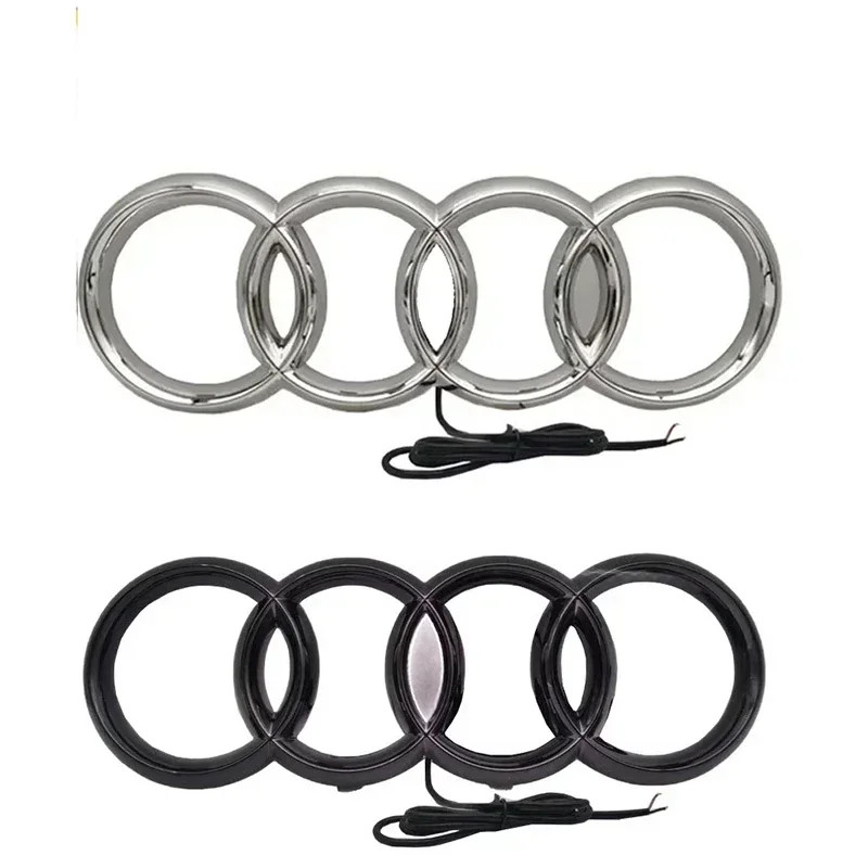 LED รถแบบไดนามิก Streamer Badge Light ด้านหน้า Grille Emblem สําหรับ Audi Q7 Q8 S3 A1 A2 A3 A4 A5 A6