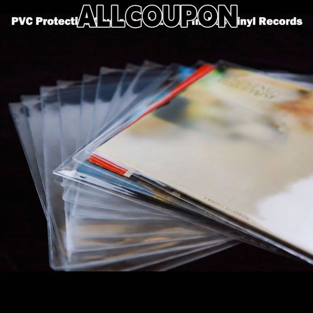 ALLCOUPON Vinyl Records Sleeve, หนา 7/10/12 นิ้ว LP Record Cover, ที่มีประโยชน์ Resealable Record St