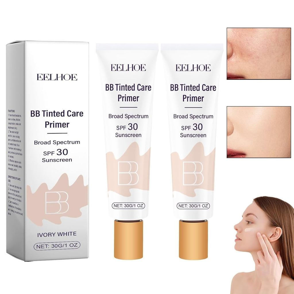 2 ชิ้น BB Blur Coloured Moisturizer SPF 30, BB Coloured Care Primer, BB Cream Colored Moisturizer, ใ