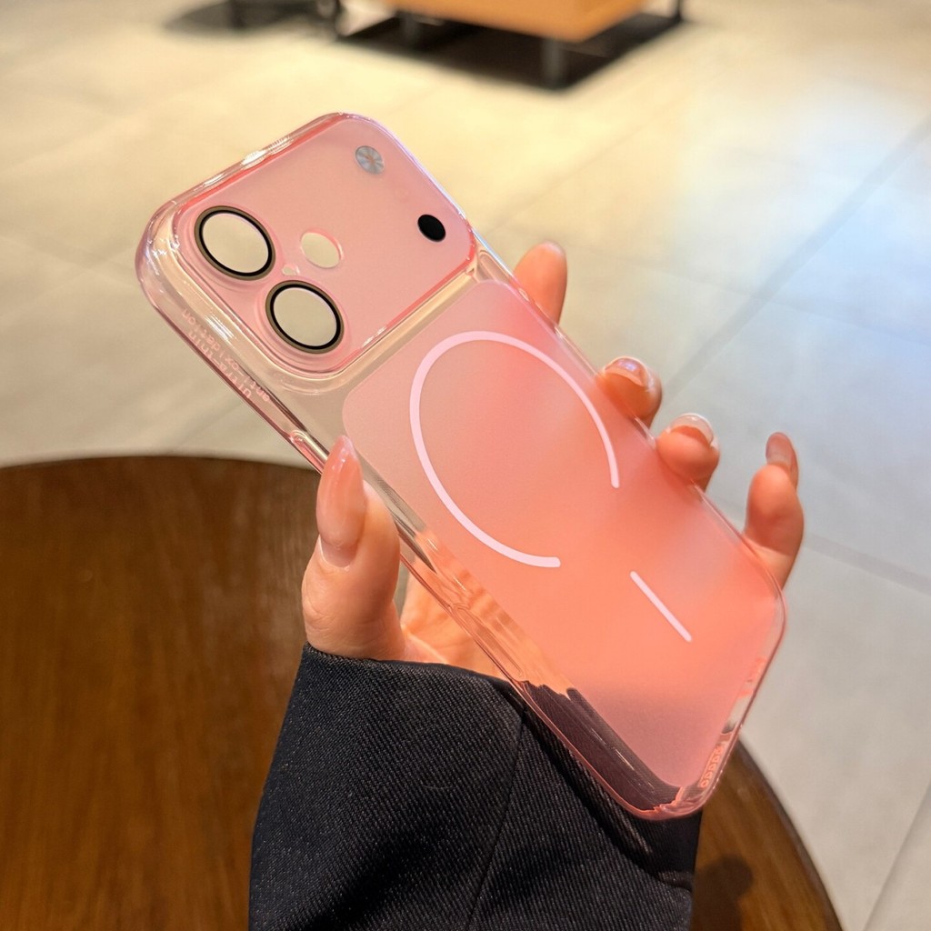 พรีเมี่ยมหน้าต่างขนาดใหญ่ Frosted Anti ลายนิ้วมือ Ultra Thin การกระจายความร้อนเคสโทรศัพท์แม่เหล็กพร้อมตัวป้องกันเลนส์สําหรับ iPhone 17 16 15 14 13 Pro Max