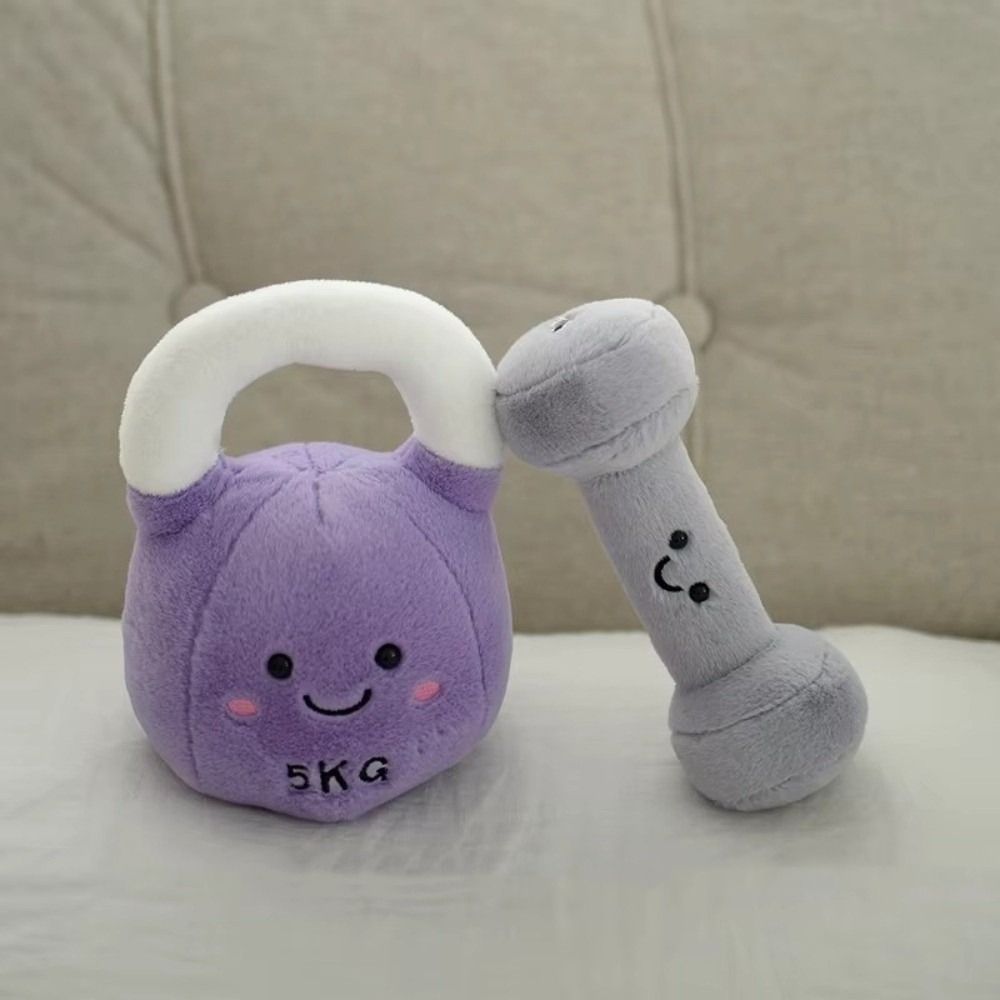ตุ๊กตา Kettlebell Dumbbell หมอนอุปกรณ์ฟิตเนส Kawaii Plush รูปที่ 4