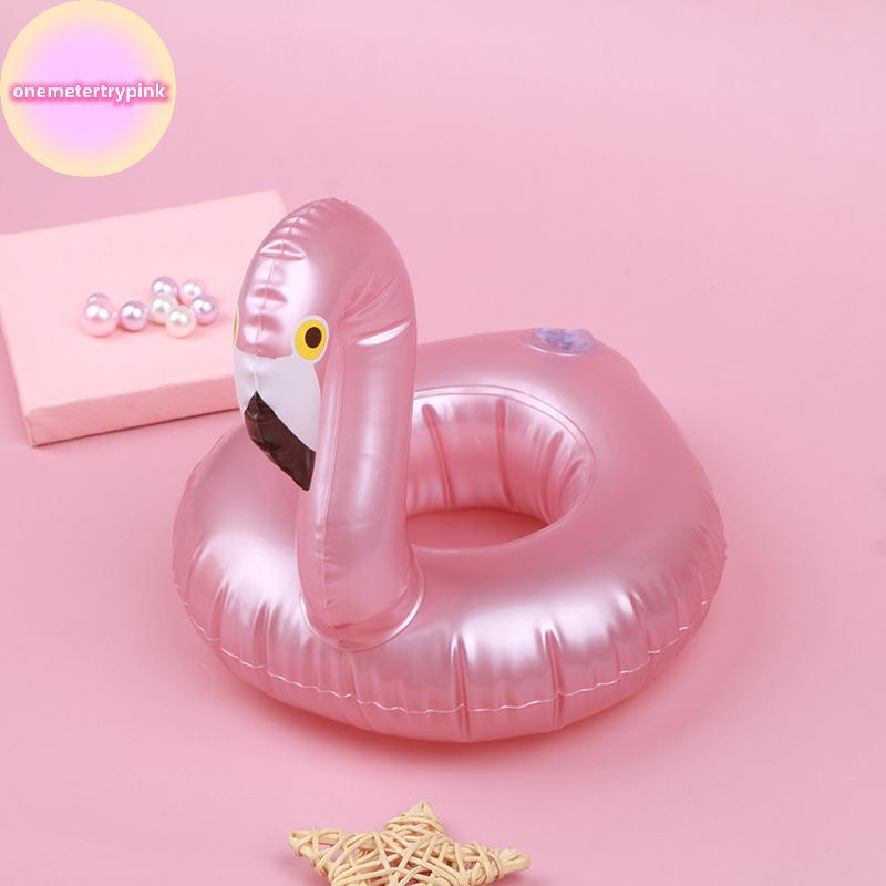 ONEPINK Mini Inflatable Flamingo Pool Float Toys Drink Float Cup Holder Party Toys .