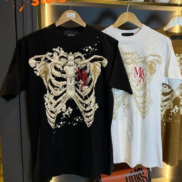 (จัดส่งตลอด 24 ชั่วโมง) เสื้อยืดคู่รัก Fanfei เสื้อยืดMSRK ไม่สุดหรอกคับ กระดูก ผ้าคอตตอน 100% ทรง Oversize t-shirt