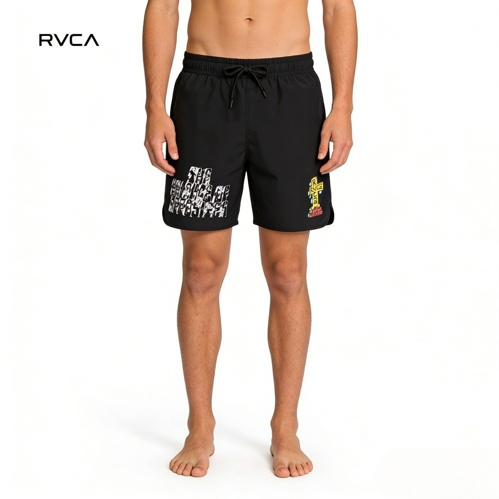 Rvca Jesse Va Essntl Sport Quick Dry Shorts Mens Graffiti Fun Print Loose Casual Nylon Shorts