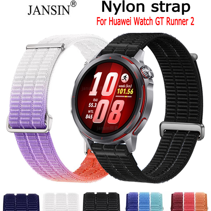 สายรัดห่วงไนลอน สําหรับ Huawei Watch GT Runner 2 สร้อยข้อมือทดแทนแบบปรับได้