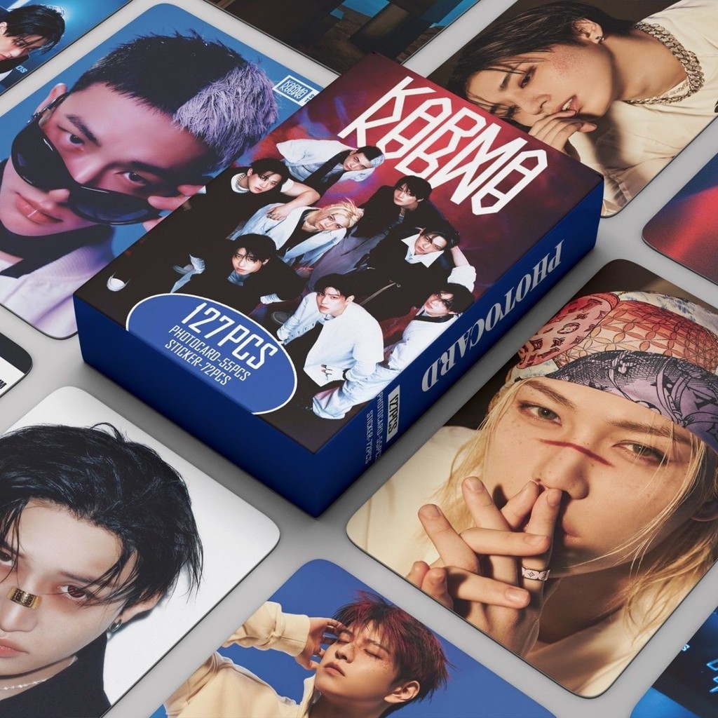 127 StrayKids StrayKids Photocards อัลบั้มใหม่ KARMA Photocard สติกเกอร์ FELIX Huang Hyun Chen Fang 