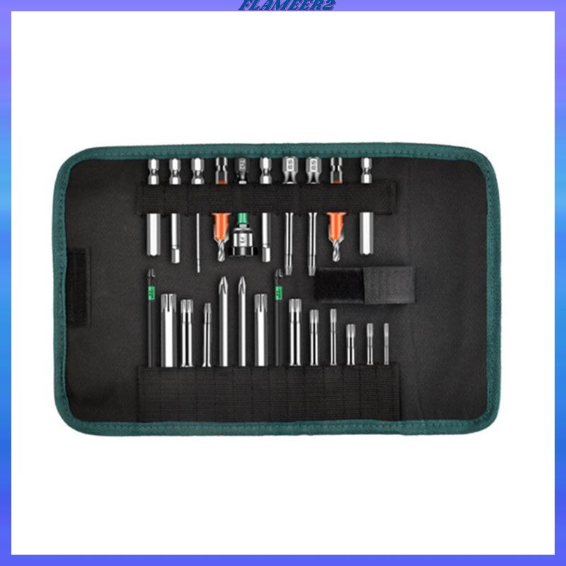 [Flameer2] เสริมผ้าใบกระเป๋าเครื่องมือ Roll Up Organizer Multi Slot เจาะบิตกรณีกระเป๋าเก็บสําหรับช่า