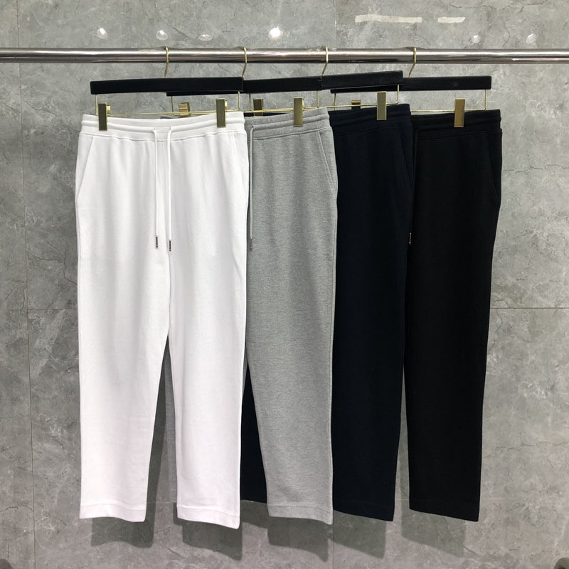 CPII thombrowne Summer solid color pique fabric straight-leg unisex sports casual cropped pants