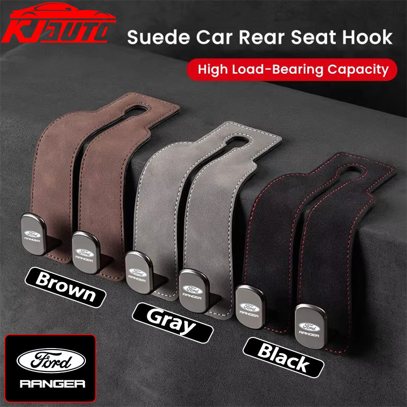 Ford Ranger รถ Headrest Hook Premium Suede ที่นั่งด้านหลังแขวน Dual Hook 20 กก.ขนาดใหญ่โหลด-Bearing 