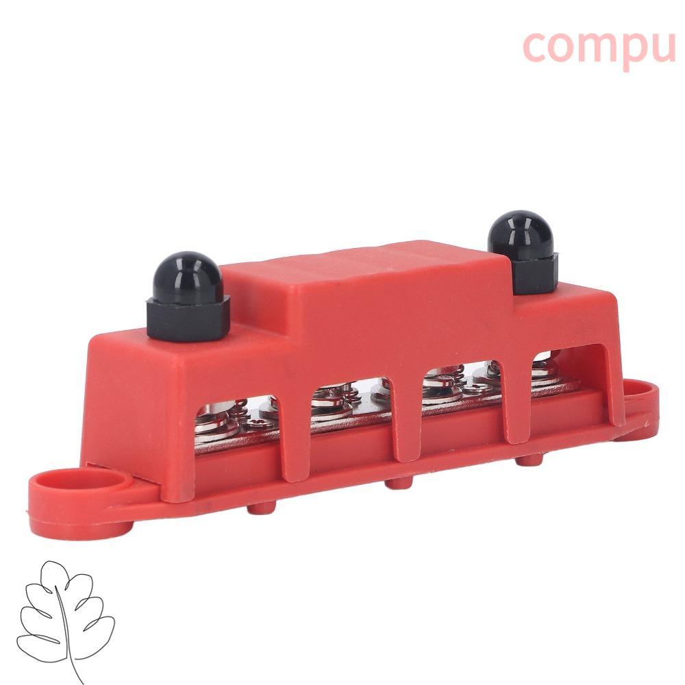 COMPU 4 ตําแหน่ง Bus Bar, M10 3/8 สีแดง/สีดํา M10 Studs Bus Bar, สกรู Terminals 48VDC 250A 4 ตําแหน่
