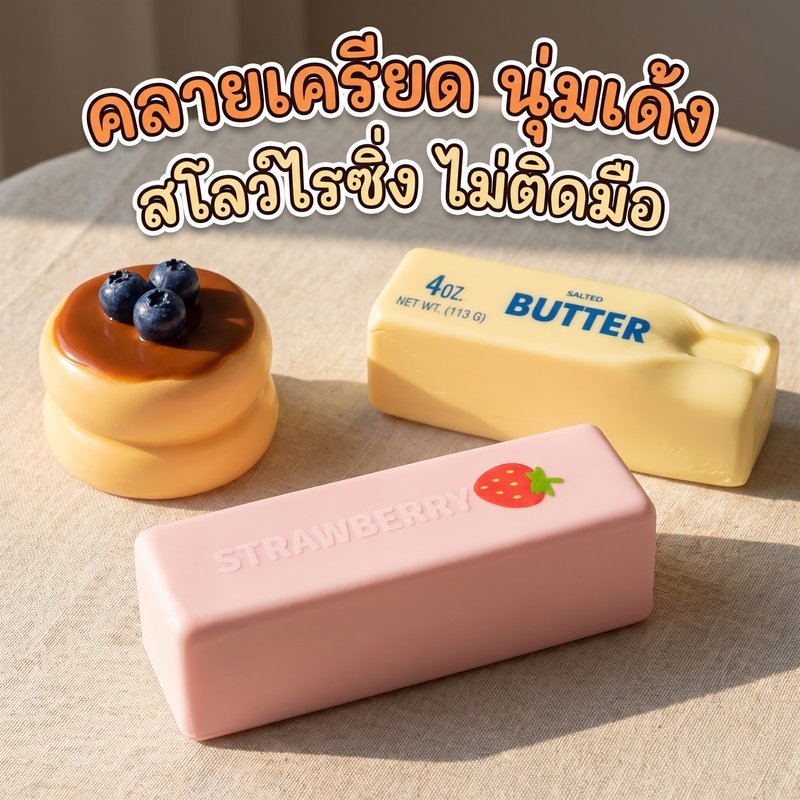 Squishy ขนมปังของเล่นช้า Rising PU นุ่มบีบความเครียดบรรเทาขนมน่ารักสะสมตกแต่งโต๊ะ
