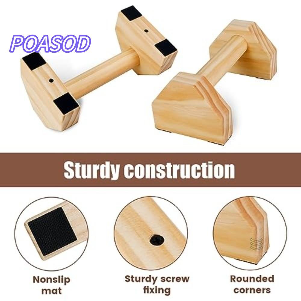MAYSHOW คู่ Push Up Bars, ความยาว 30 ซม.แบบพกพา Push-up Stand, อุปกรณ์ออกกําลังกายด้ามไม้ฐานกันลื่น 