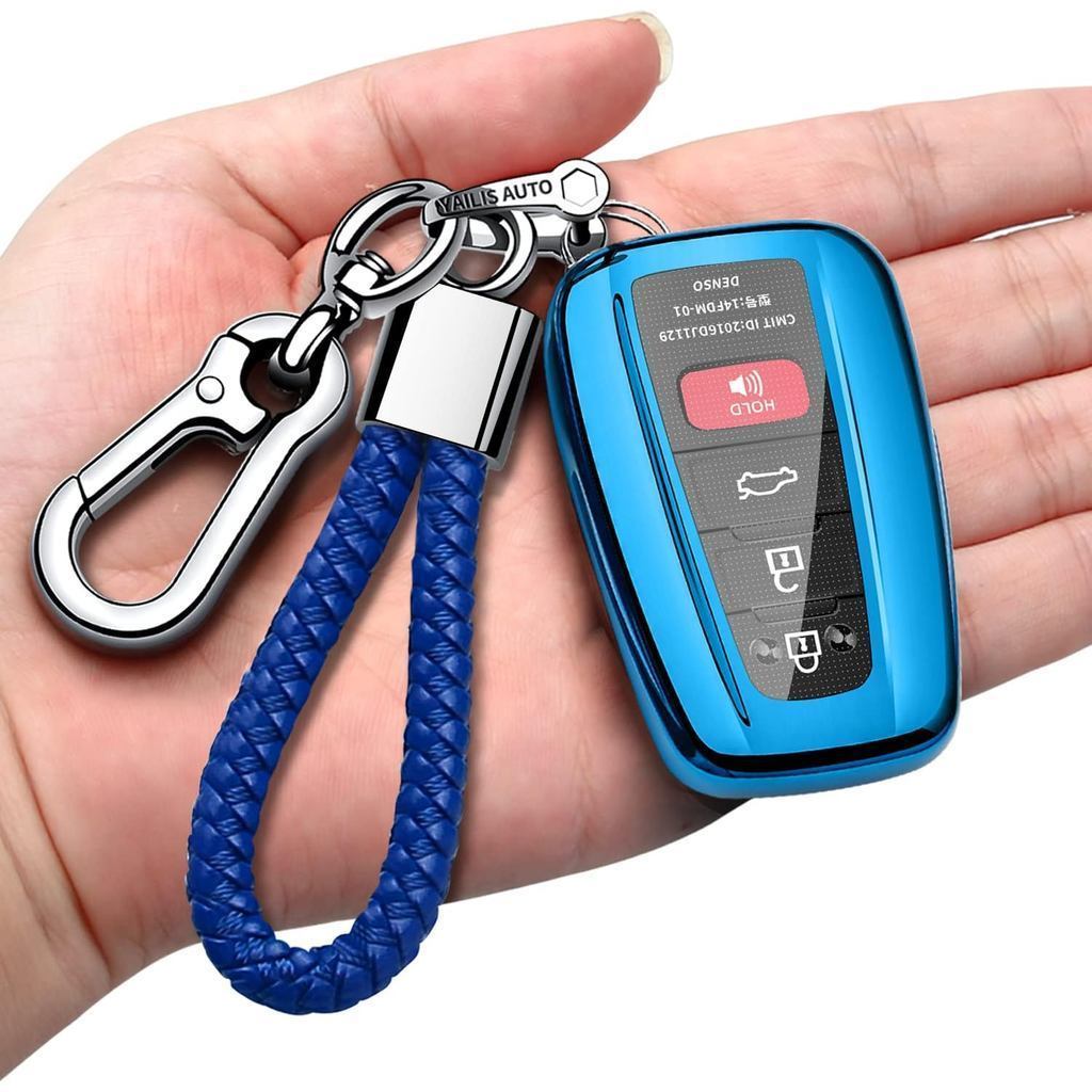 Autophone สําหรับ Toyota Rav4 Key Fob พร้อมพวงกุญแจ Soft TPU Key Shell Case,ใช้งานร่วมกับ 2019-2025 
