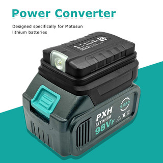 อุปกรณ์แปลงไฟ Power Bank แบบ Dual USB สำหรับแบตเตอรี่ Li-Ion ของ Makita อุปกรณ์แปลง Dual USB พร้อมไฟ LED