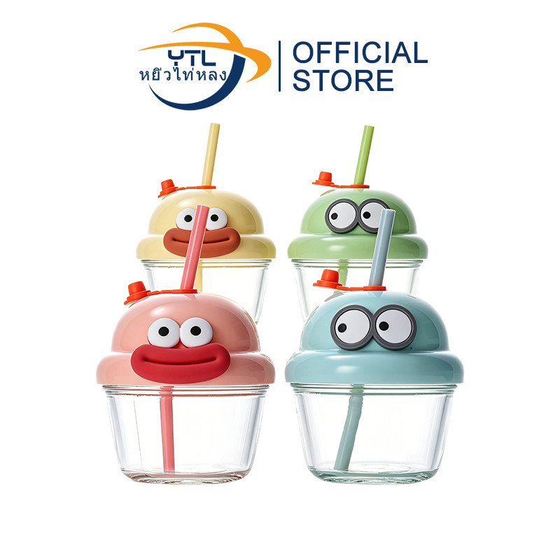YTL [1 แถม 1]YTL ขวดแก้วดูดน้ำสีพาสเทล 4 สีให้เลือก เหมาะเด็กสาวๆ