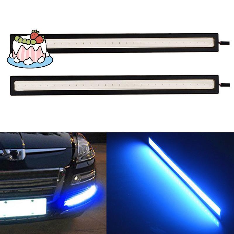 [Sep-t] Blue Super Bright Car COB ไฟ LED DRL หมอกขับรถโคมไฟกันน้ํา DC 12V 17 ซม.
