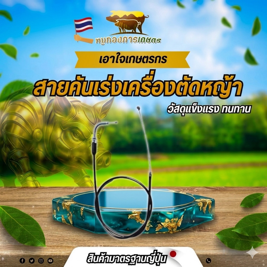 สายคันเร่ง 411 สายคันเร่งเครื่องตัดหญ้า คันเร่ง สายคุณภาพได้มาตรฐาน