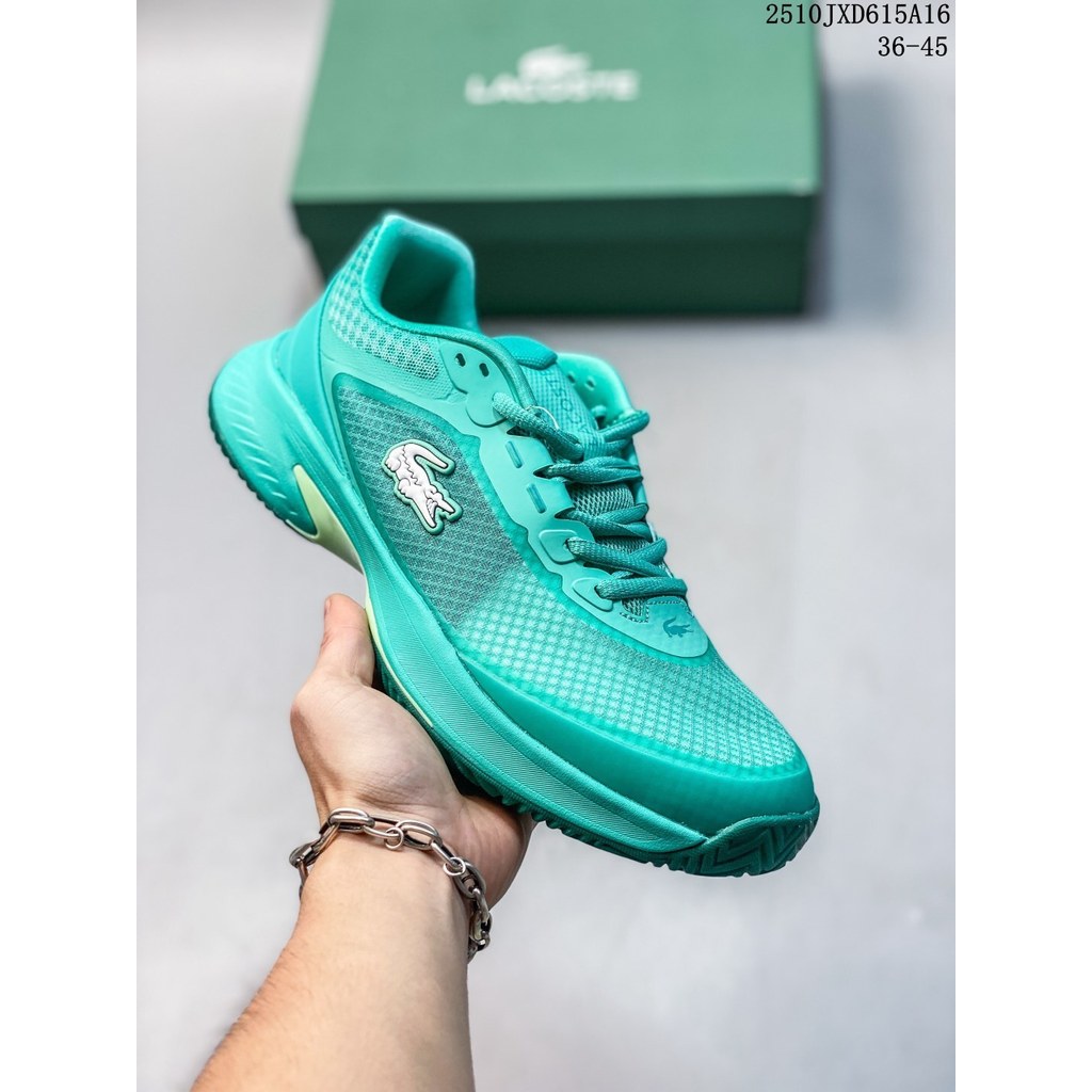 เทคโนโลยี Lacoste รองเท้าเทนนิสระบายอากาศรองเท้ากีฬาสบายรองเท้าลําลองย้อนยุคผู้ชายผู้หญิงทุกการแข่งขันรองเท้ากันกระแทกน้ําหนักเบา