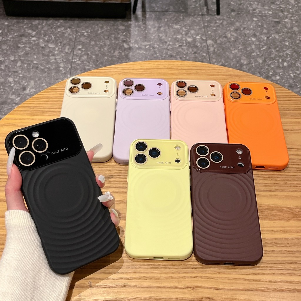 วินาทีถึง 17 Windows ขนาดใหญ่เหมาะสําหรับ iPhone17pro max Apple 16 เคสโทรศัพท์ Ripple Magnetic Case 