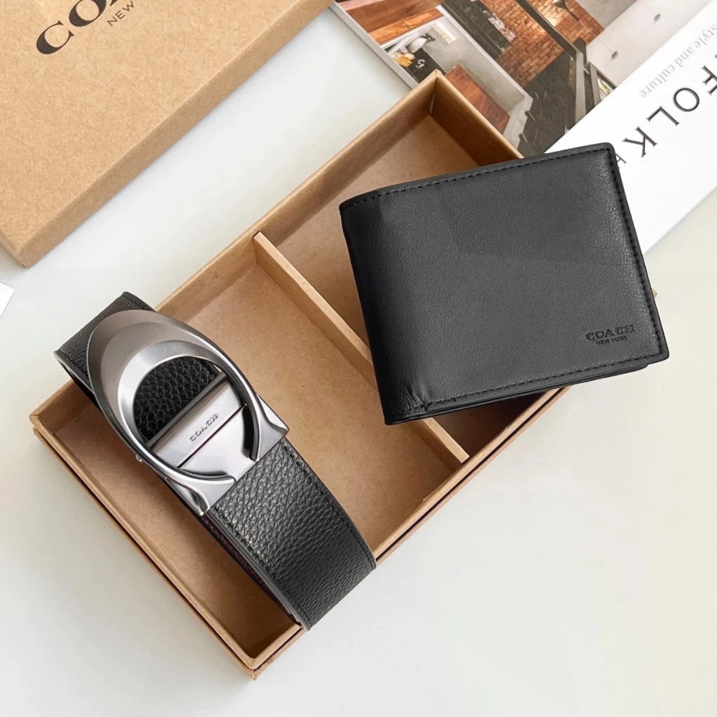 3 In 1 Wallet 74991  (กระเป๋าสตางค์ ผู้ชาย+เข็มขัดผู้ชาย) กระเป๋าสตางค์ Y8H9U32F