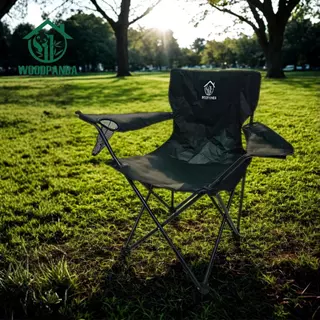 WOODPANDA เก้าอี้ปิกนิกพับ ขาอลูมิเนียม 600D ผ้า PVC กันน้ำ รับน้ำหนัก 100 kg สำหรับกิจกรรมกลางแจ้งและปาร์ตี้บาร์บีคิว