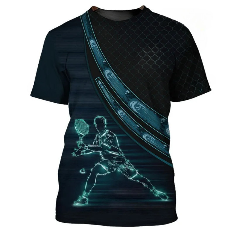 เสื้อยืดแขนสั้นแห้งเร็วสําหรับทั้งชายและหญิง – เสื้อยืดพิมพ์เทนนิส 3 มิติ, เสื้อกีฬาฤดูร้อนสําหรับลําลองทุกวัน