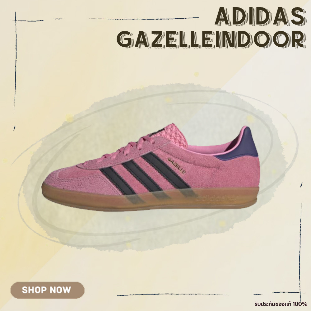 🌟🇰🇷รับประกันของแท้💯✔️ Adidas Originals Gazelle Indoor Bliss Pink Purple IE7002 รองเท้า [🇰🇷เกาหลี พร้